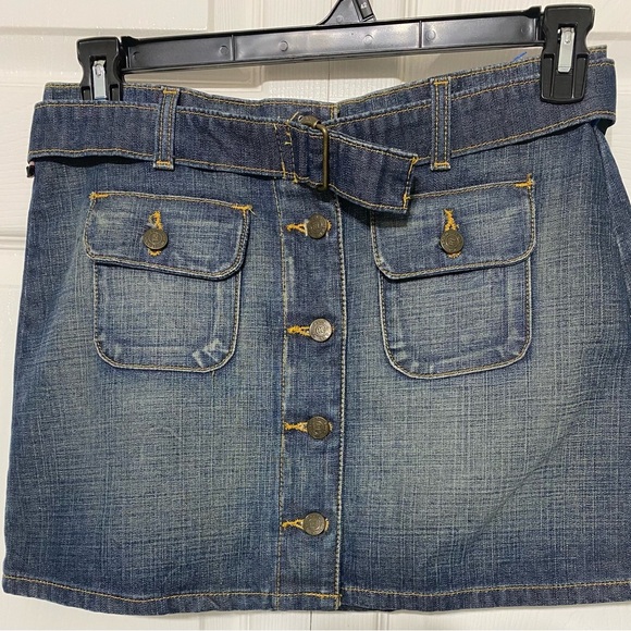 Vintage RL Denim Button-Up mini Skirt size 6 - Picture 1 of 8